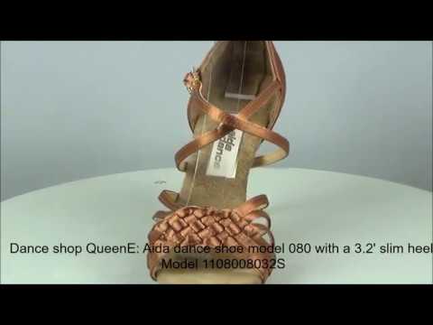 Dance shop QueenE: Aida dance shoe model 080 with a 3.2' slim heel. Model 1108008032S