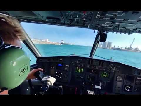 CL415 water bomber loading. Cockpit view. #aviation #wildfire