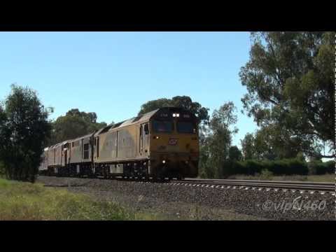 QR National Freight Train with 5BM7 through Avenel