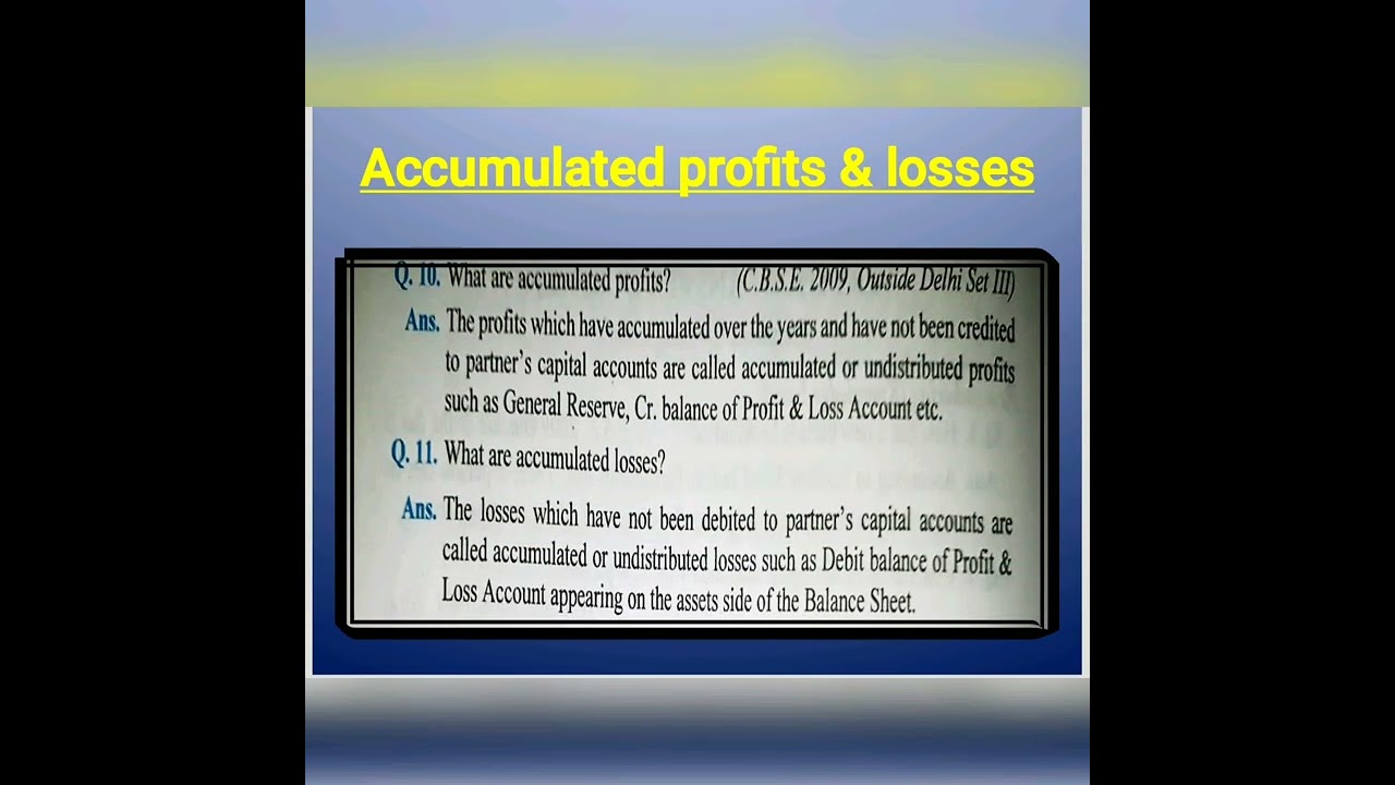 accumulated profits and losses #shorts