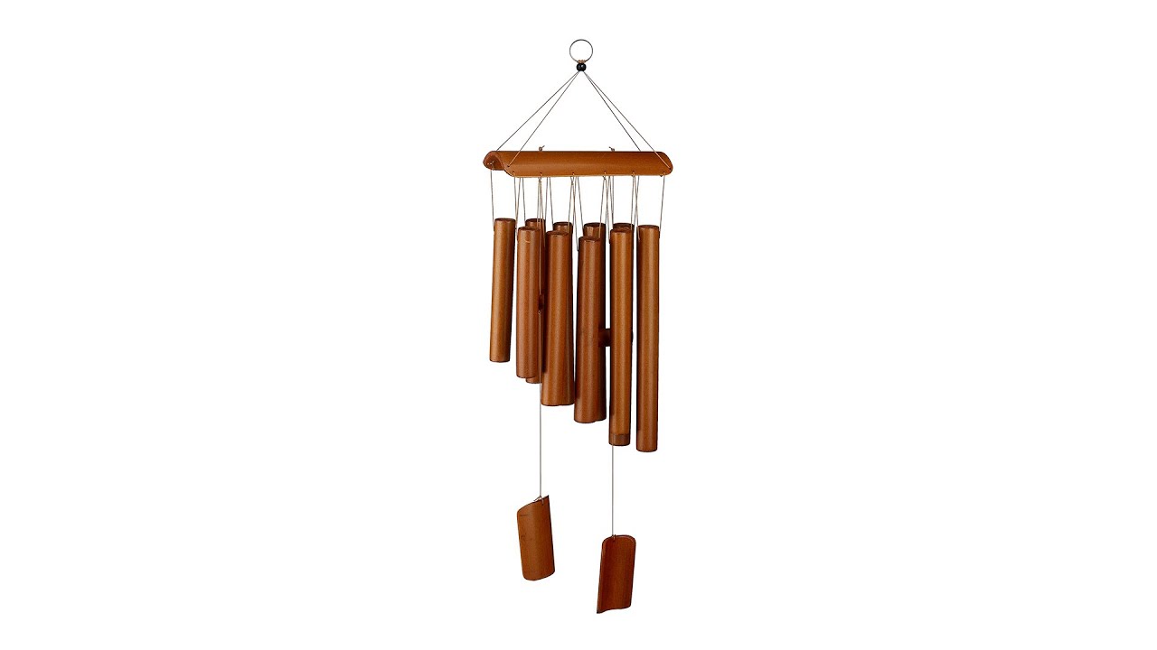 relaxdays Carillon à vent en bambou 58.5 cm
