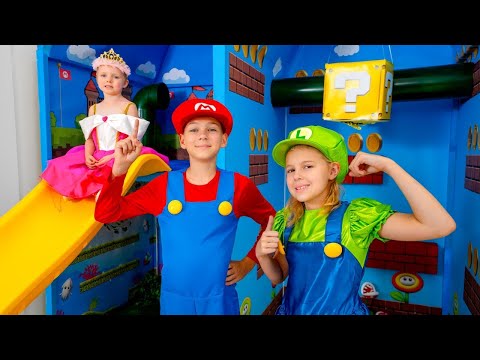 Super Mario-Kinder retten die Prinzessin | Herausforderung für Kinder | Vania Mania DE