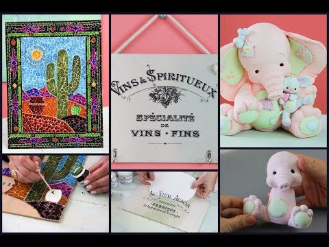 ManosalaObraTv Programa 75  Efecto Gaudi - Modelado en Porcelana - Calcos Vitrificables sobre madera