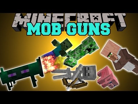 PopularMMOs - Minecraft: MOB GUNS MOD (SHOOT ENEMIES WITH MOBS!) Mod Showcase