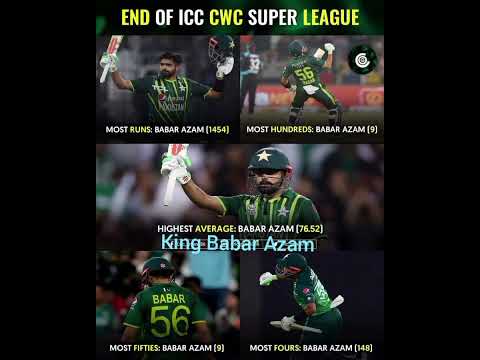 Pakistani captain Babar Azam End of ICC CWC super League #cricketlover #babarazam #cricket