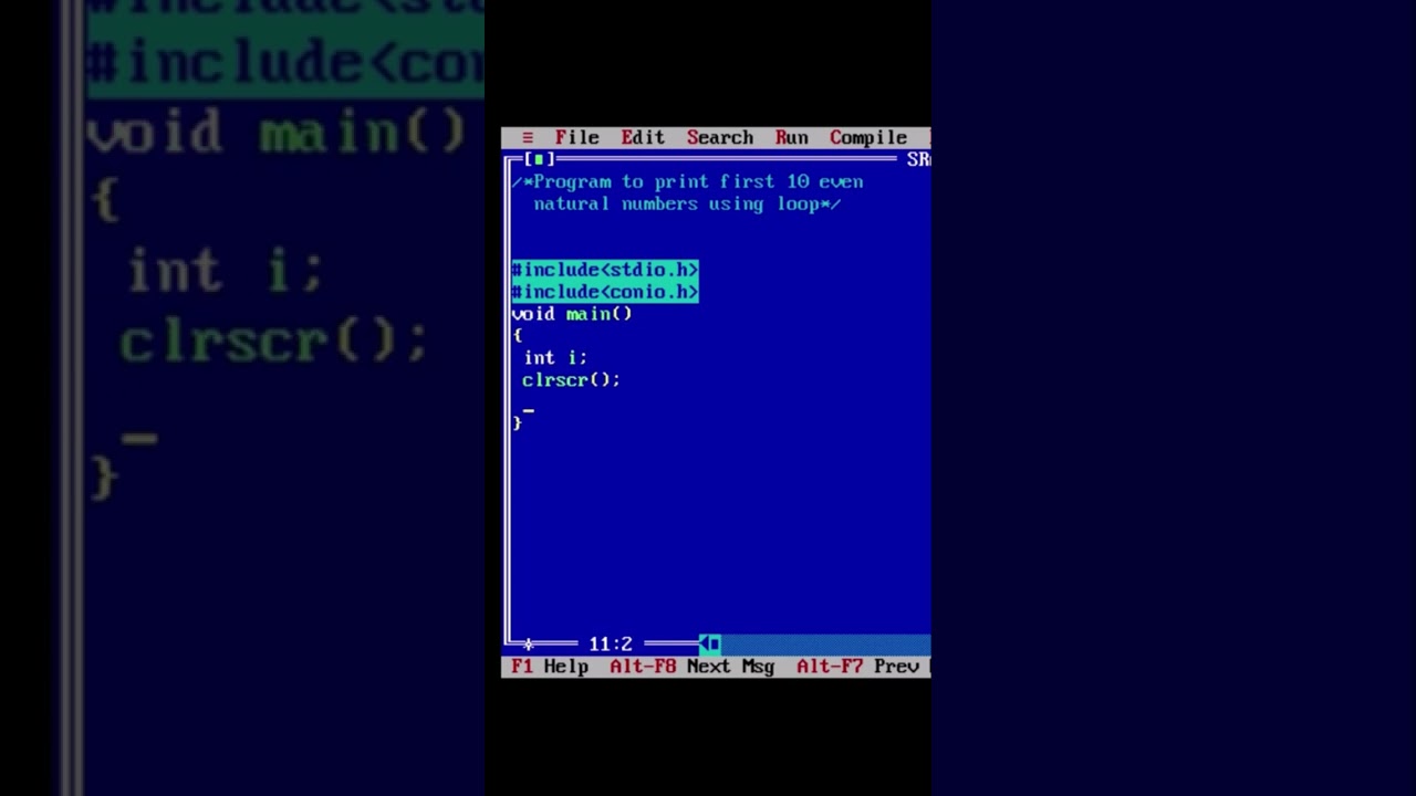 C Program to print first 10 even natural numbers using loop