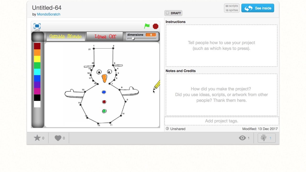 Unisci i punti e colora le immagini natalizie con Scratch - Tutorial Scratch [ITA]