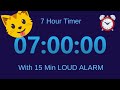 7 Hour TIMER 😺 (countdown) with 15 min LOUD ALARM ⏱⏱