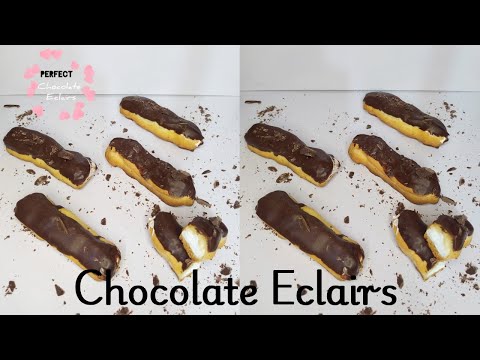 Cream Puffs without oil And Butter .. Chocolate Eclairs....By Aleema Shahid