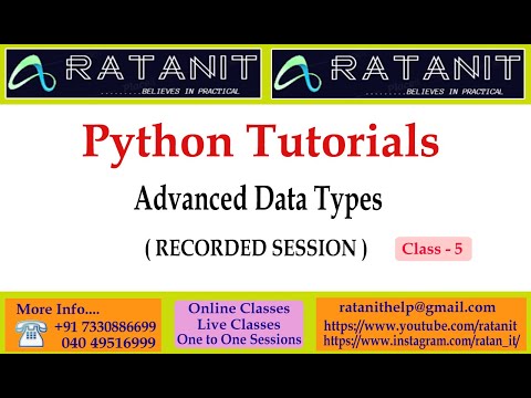 Python Tutorials Advanced Data Types By Mr Ratan Class 05