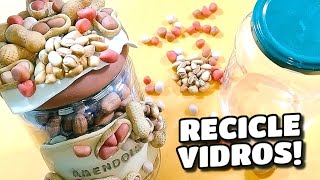 RECICLE VIDROS DESCARTÁVEIS CRIANDO LINDOS POTES EM BISCUIT.