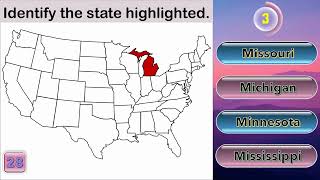 US States on a Blank Map