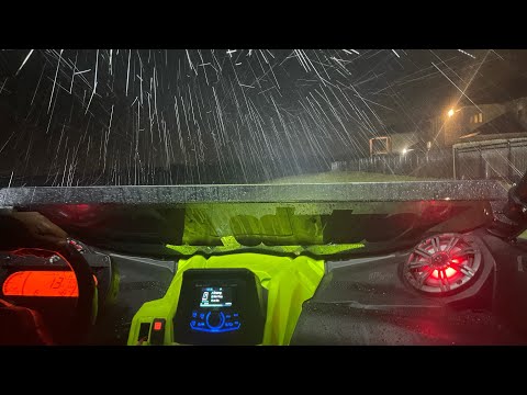 DROVE MY CAN AM X3 MAVERICK IN HEAVY THUNDER STORM TRYING TO TEST MY NEW LED LIGHT BAR