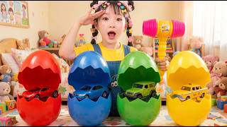 Download lagu Telur Kejutan 🌈 | Belajar Mengenal Warna Bersama Mobil  | Lagu Anak-anak ☀️ mp3