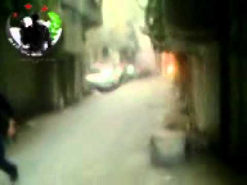 إحراق أحد السيارات التابعة للشبيحة في حي التضامن في مدينة دمشق من قبل كتيبة محمد الأشمر