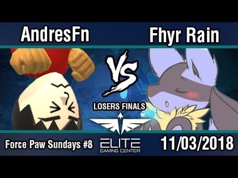 Force Paw Sundays #8 Loser's Finals - AndresFn (Mii Brawler) vs Fhyr Rain (Lucario)