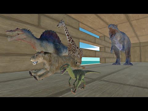 ESCAPE THE GIGANOTOSAURUS IN NEW WOOD TUNNEL OF DEATH!! - Animal Revolt Battle Simulator