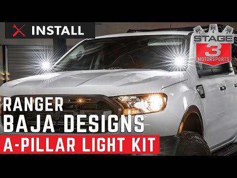 2019-2023 Ford Ranger Baja Designs Squadron Sport A Pillar Light Kit install