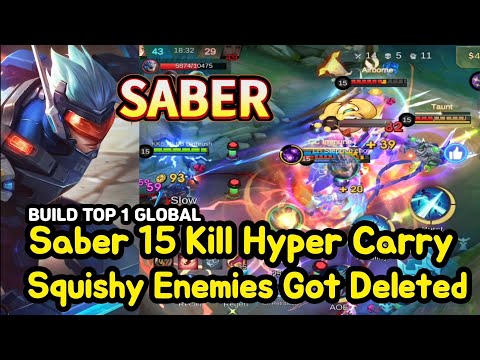 Saber (Mythical Glory): 15 Kill Hyper Carry | One-Shot Assassin Gameplay | MLBB Ranked Match