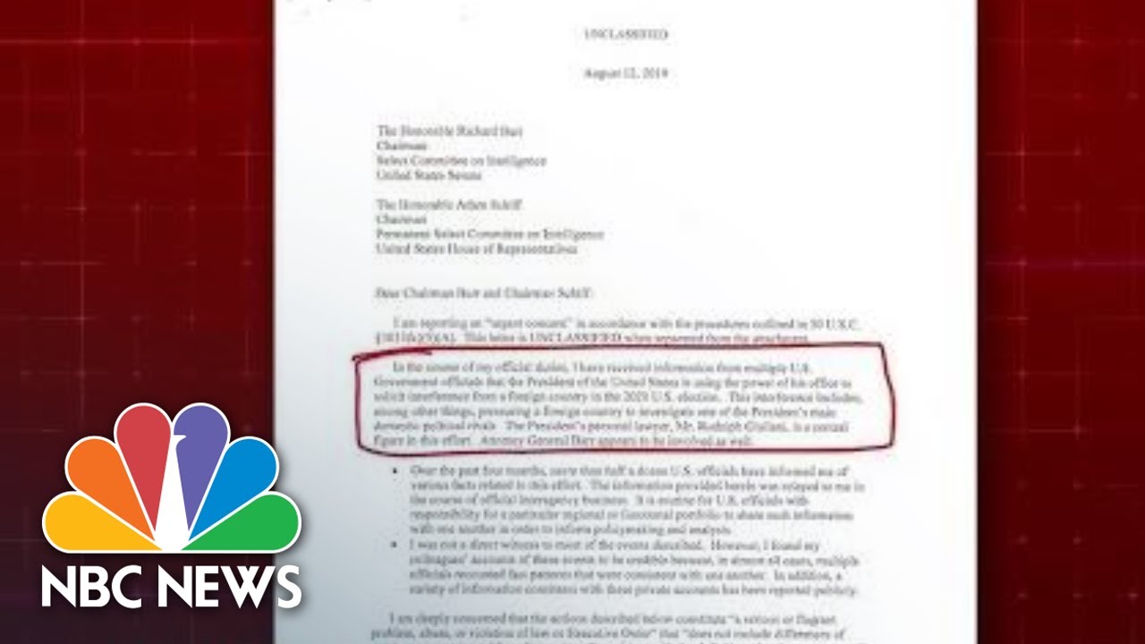 Whistleblower Complaint At Center Of Trump Impeachment Inquiry Released | NBC News