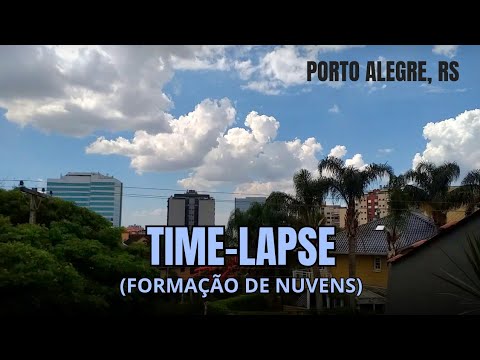 Time-lapse: várias nuvens cumulus sendo formadas pelo calor - Porto Alegre, 13/12/2025