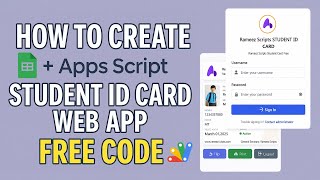 How to Create Student ID Card Web App Using Google Apps Script | Free Code | D7