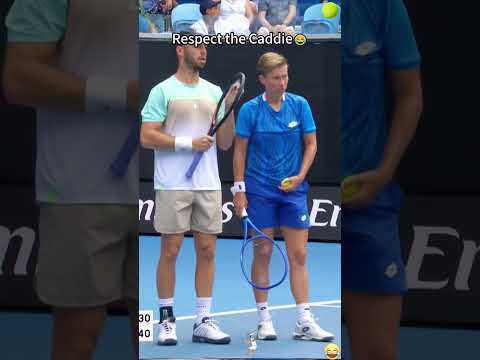 Respect for caddies#tennis #usa #funnyvideo #ballboy