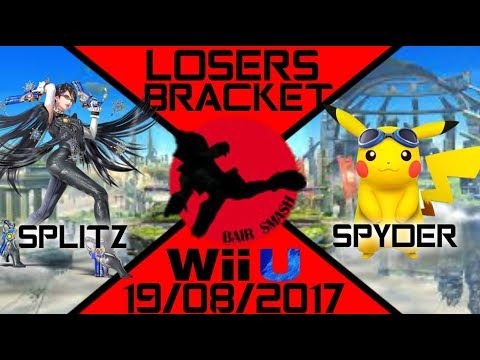 Bair Smash 16 Losers Round 1 - Splitz (Bayonetta) Vs. Spyder (Pikachu) - Smash Wii U