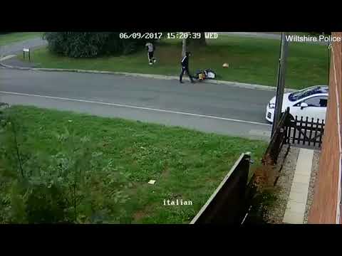 Thieves crash stolen motorbike on lamp-post in Park South, Swindon.