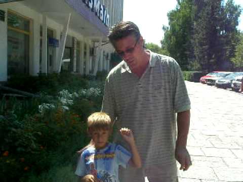 Zhenya and Dad say hi