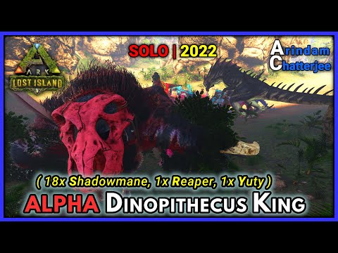 Ark Lost Island - SOLO ALPHA DINOPETHECUS KING BOSS FIGHT with Shadowmane Army - S2E271