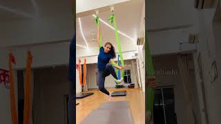 Aerial Hammock pose tutorial for beginners! Comment "aerial yoga" to learn online with me✨