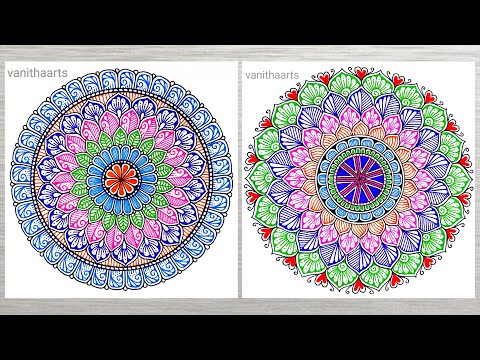 Colorful Mandala Art Using Spirograph Technique Step by Step Tutorial vanithaarts geometricalart