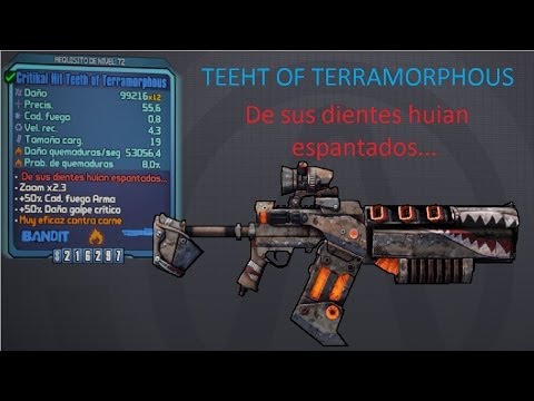Borderlands 2 guía de armas únicas el teeth of terramorphous ``De sus dientes huían...´´