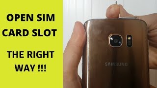 How to Remove Sim Card from Galaxy S7 | open sim card slot without pin tool !