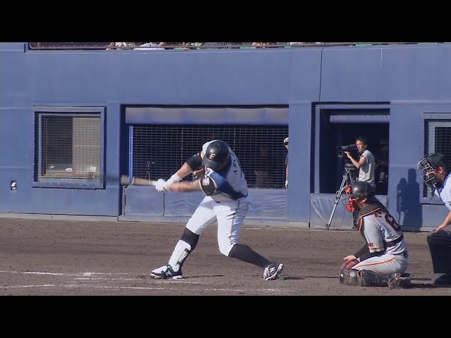 【ファーム】ファイターズ・アルシア ライト前へのタイムリーヒットで1点を返す!! 2018/8/26 F-G(ファーム)