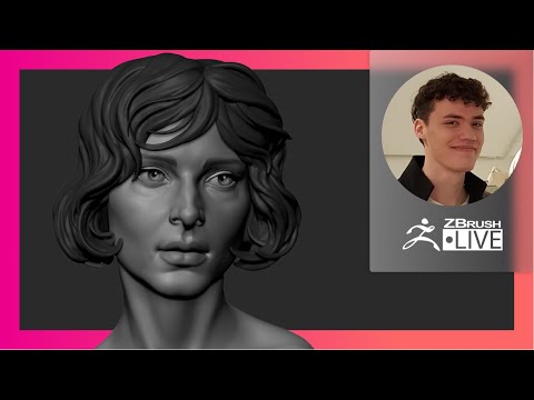Organic Character & Creature Sculpting: Female Face Sculpture - Luc Tschopp - ZBrush 2021.7