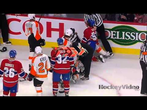 Ryan White elbowing major on Kent Huskins . Apr 15, 2013