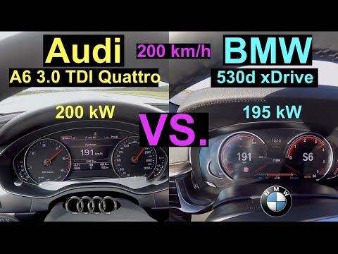 Acceleration Battle | Audi A6 3.0 TDI Quattro (2018) vs. BMW 530d xDrive (2018) | 200 kW vs. 195 kW