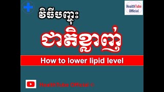 វិធីបញ្ចុះ ជាតិខ្លាញ់ l How to lower lipid level l បញ្ហាលើសខ្លាញ់ ll @healthtubeofficial