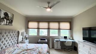 Minka Aire Light Wave ceiling fan in the bedroom F844-WH #minkaaire #bedroomfan #fandiego #F844-wh