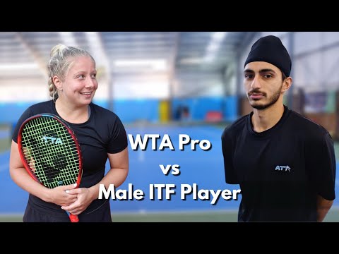 WTA Pro vs Male ITF Player - Tie Break to 7
