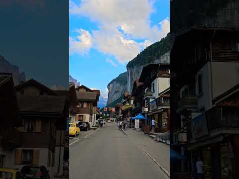 In the top 10 villages in Switzerland Lauterbrunnen Staubbach Falls #youtubeshorts #libertad