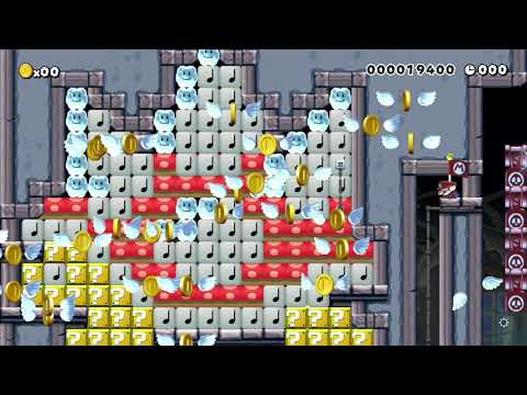 耐久マリオ　POWの上にも50秒!?w♪ by ドゥル 🍄 Super Mario Maker #anc