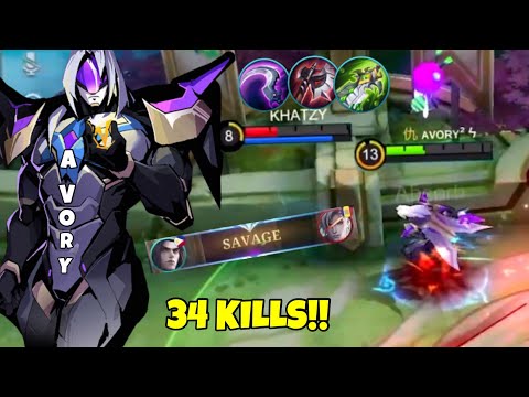 34 KILLS! SAVAGE! - Top Global Leomord - Avory | MLBB