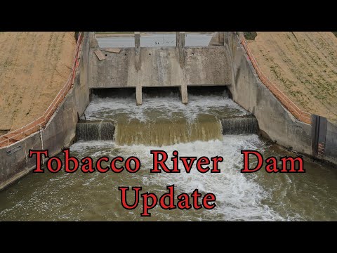 Update Tobacco River Dam - M30 Bridge Paving - Wixom Lake Flood 2020 - Aerial