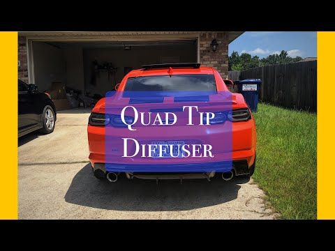 Ikon Motorsports Rear Diffuser for Quad Tip Exhaust - Install for Camaro