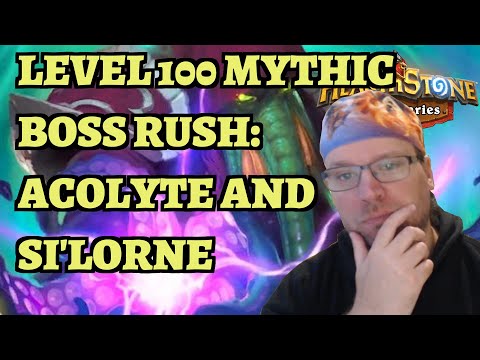 LEVEL 100 Mythic Boss Rush - Acolyte of N'Zoth and Si'lorne Amberwind   (Hearthstone Mercenaries)