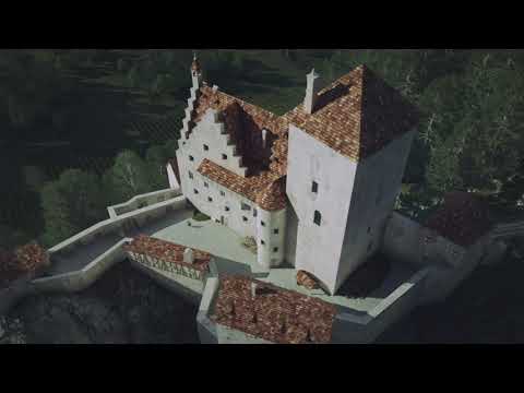 Rekonstruktion der Burgruine Fragenstein zur Zeit Kaiser Maximilian I.