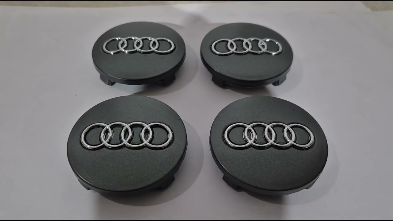 Audi Заглушки в диски 60/58мм графит ad5957g (комплект 4 шт) Video 1